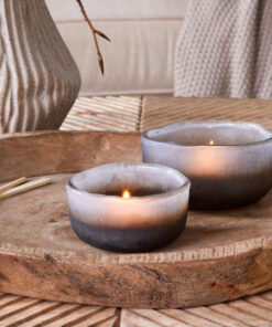 Janka Tealight Holders Smoked-Charcoal Set of 2