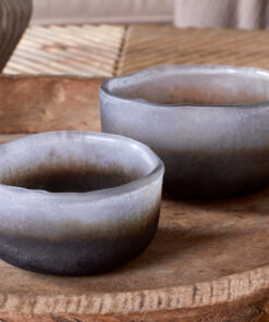 Janka Tealight Holders Smoked-Charcoal Set of 2
