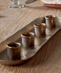 Amita Antique Brass Long Candle Holder