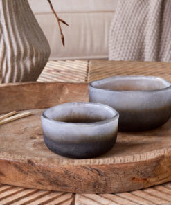 Janka Tealight Holders Smoked-Charcoal Set of 2