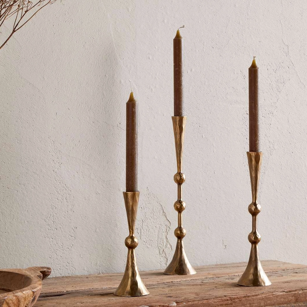 Javanee Candle Holder-Antique Brass