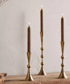 Javanee Candle Holder-Antique Brass