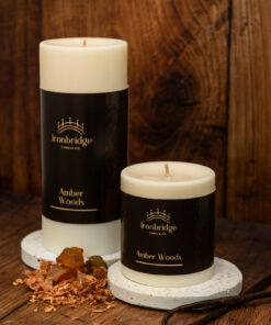 Amber Woods Pillar Candle Collection