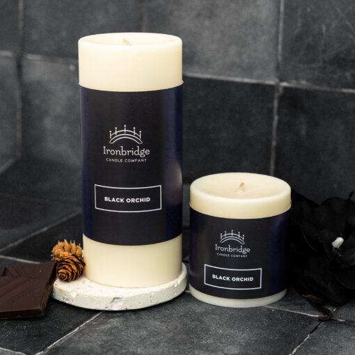 Black Orchid Pillar Candle Collection