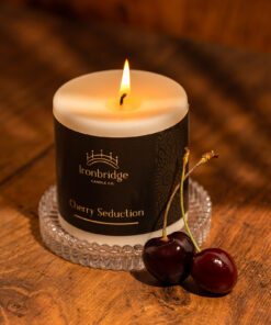 Cherry Seduction Pillar Candle Lit