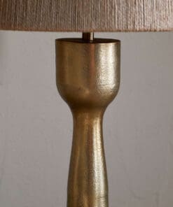 Detailed view of the Marpha Antique Brass Table Lamp, highlighting its traditional craftsmanship and antique brass texture.