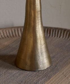 Detailed view of the Marpha Antique Brass Table Lamp, highlighting its traditional craftsmanship and antique brass texture.