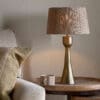 Marpha Antique Brass Table Lamp with sculptural antique brass design, ideal for bedside tables, reading corners and living room accent lighting.