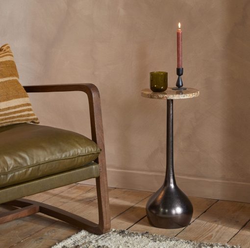 Israj Marble & Iron Side Table