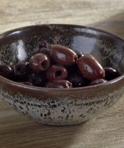 Cam Dipping Bowls in Mocha by Nkuku, set of two with a softly mottled cream and mocha glaze.