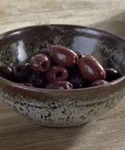 Cam Dipping Bowls in Mocha by Nkuku, set of two with a softly mottled cream and mocha glaze.